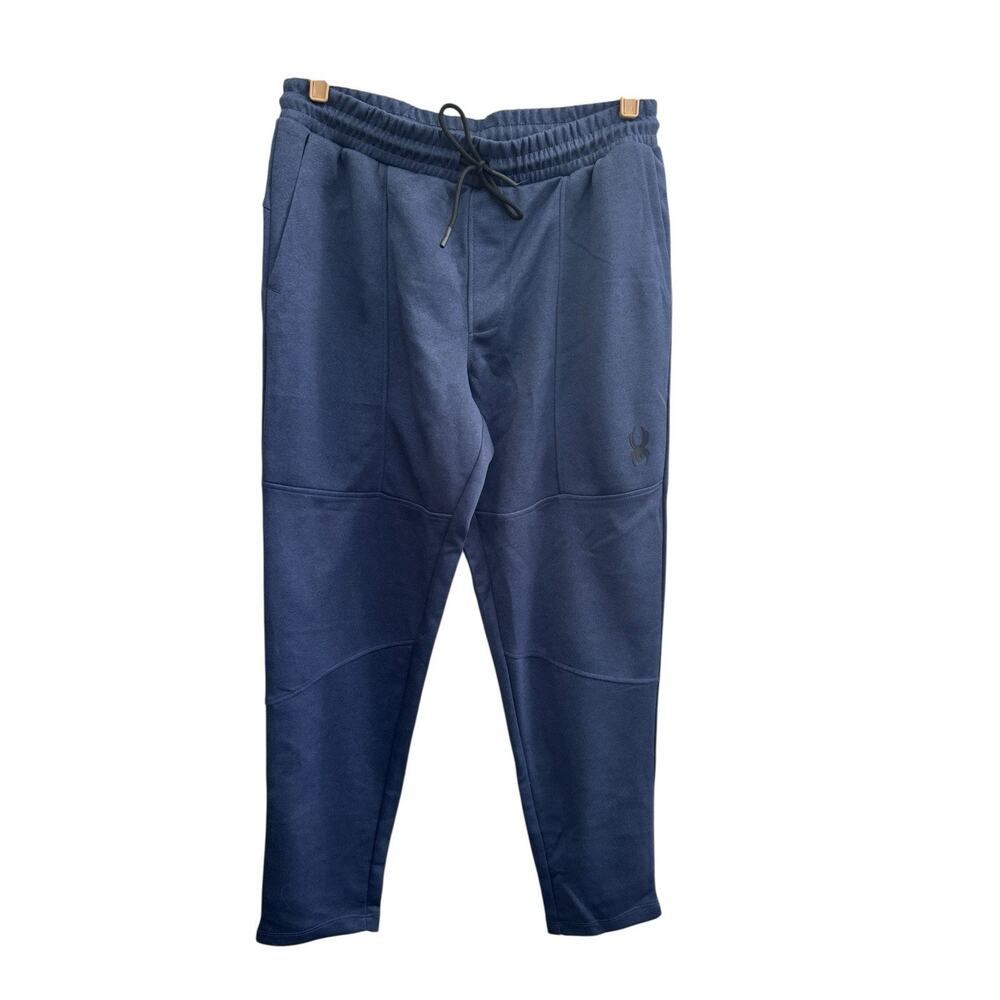 Spyder Active Mens Medium Sweatpants Taper Blue Drawstring Pocket Pull On #6617